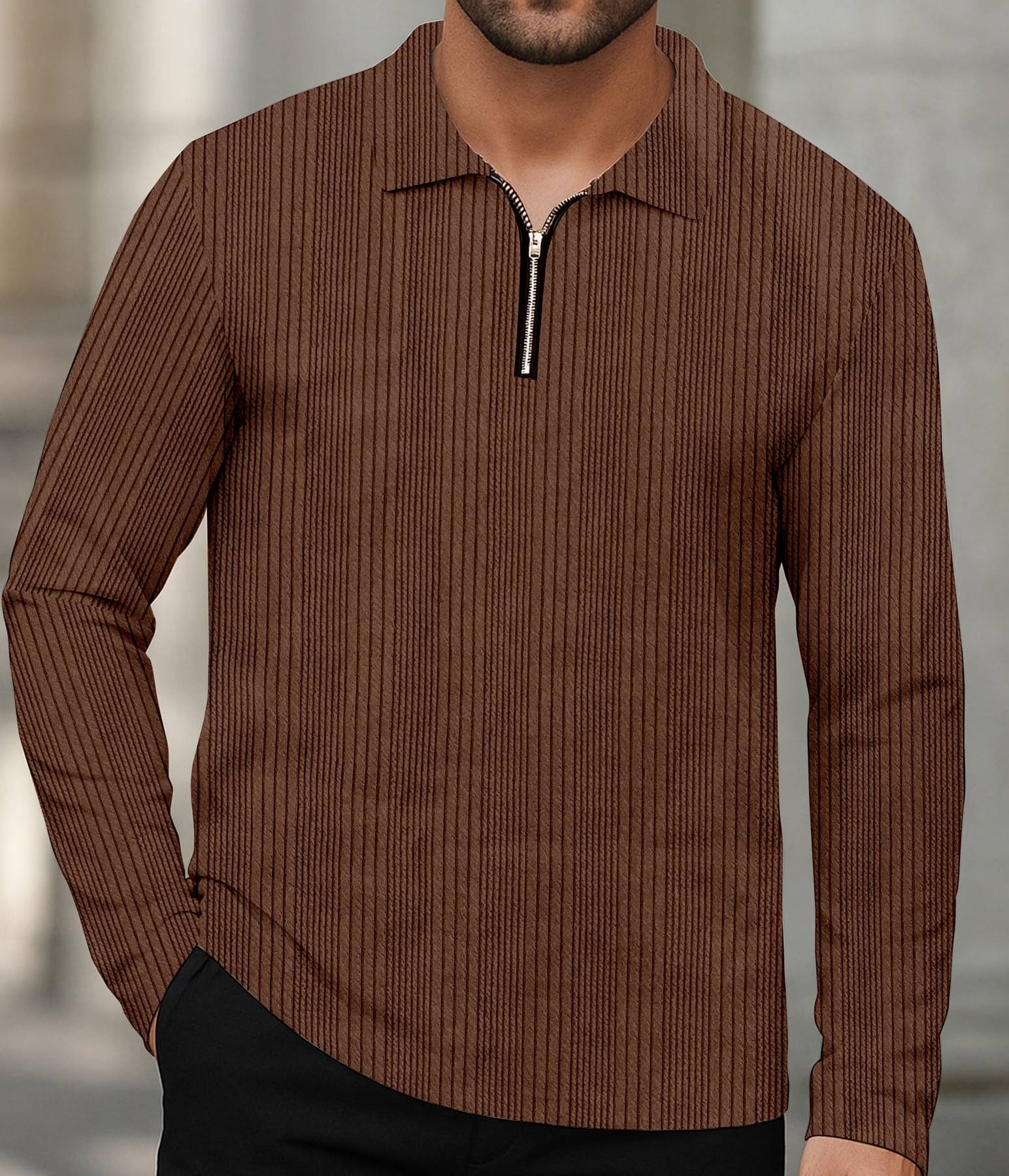     			KAJARU Men Polyester Regular Fit Self Design Polo T Shirt ( Coffee )