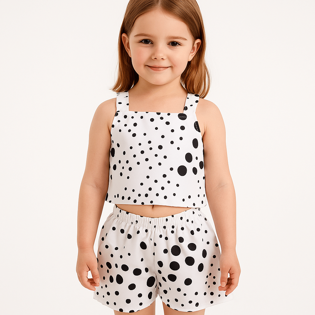     			Khushi Creation Pack of 1 Girls Crepe T-shirt & Shorts ( White )