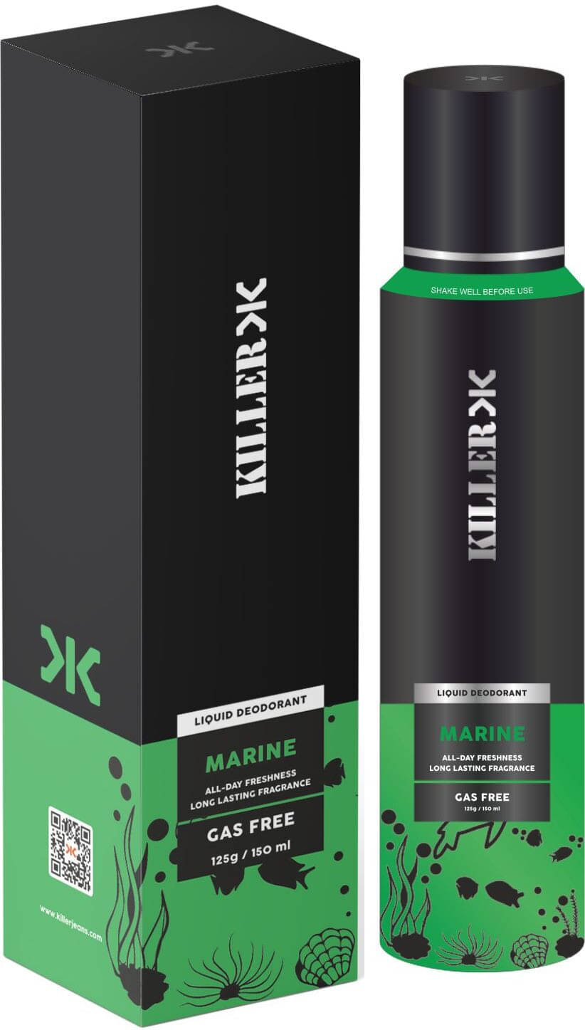 Killer Marine No Gas Deodorant Body Spray for Men 150 ml ( Pack of 1 )     			Killer Marine No Gas Deodorant Body Spray for Men 150 ml ( Pack of 1 )