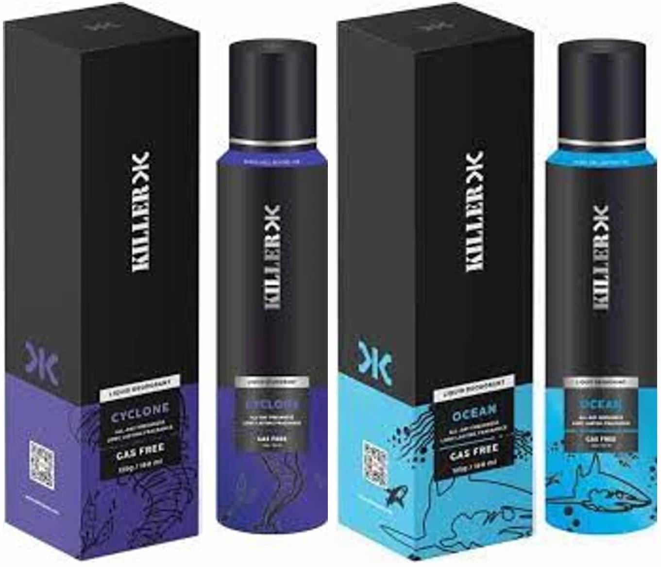     			Killer OCEAN 150 ml + CYCLONE 150 ml DEODARANT Deodorant Spray for Men 300 ml ( Pack of 2 )