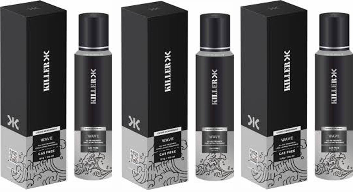     			Killer Wave Liquid Deodorant 150ML Each (Pack o Deodorant Spray for Unisex 150 ml ( Pack of 3 )