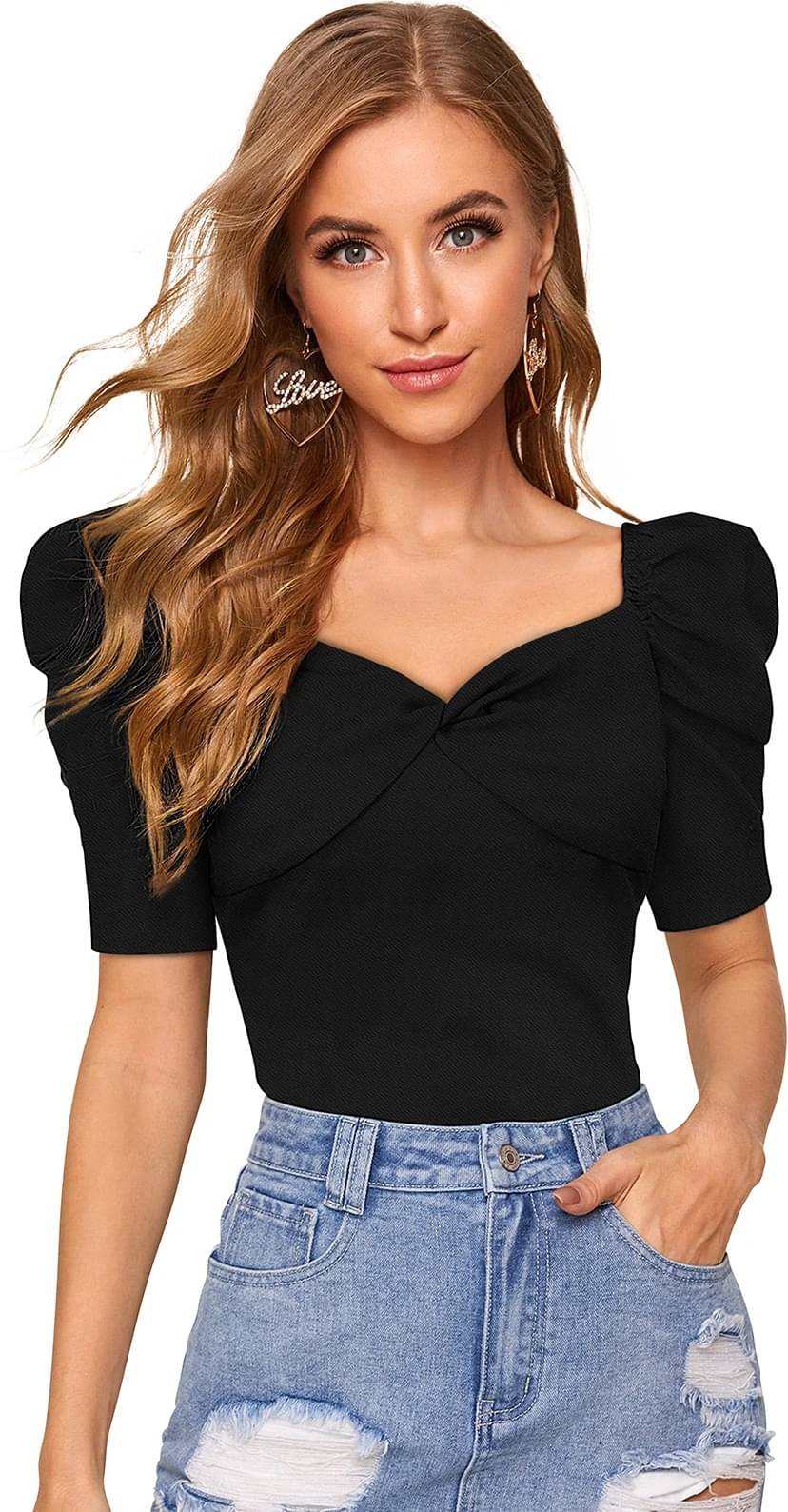 Lovespreadin Women's Cotton Blend Regular Top ( Black ) Lovespreadin Women's Cotton Blend Regular Top ( Black )