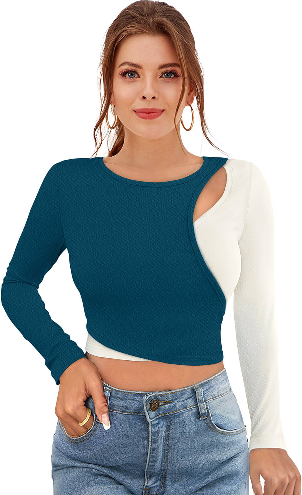 Lovespreadin Women's Cotton Blend Crop Top ( Multicolor 1 ) Lovespreadin Women's Cotton Blend Crop Top ( Multicolor 1 )