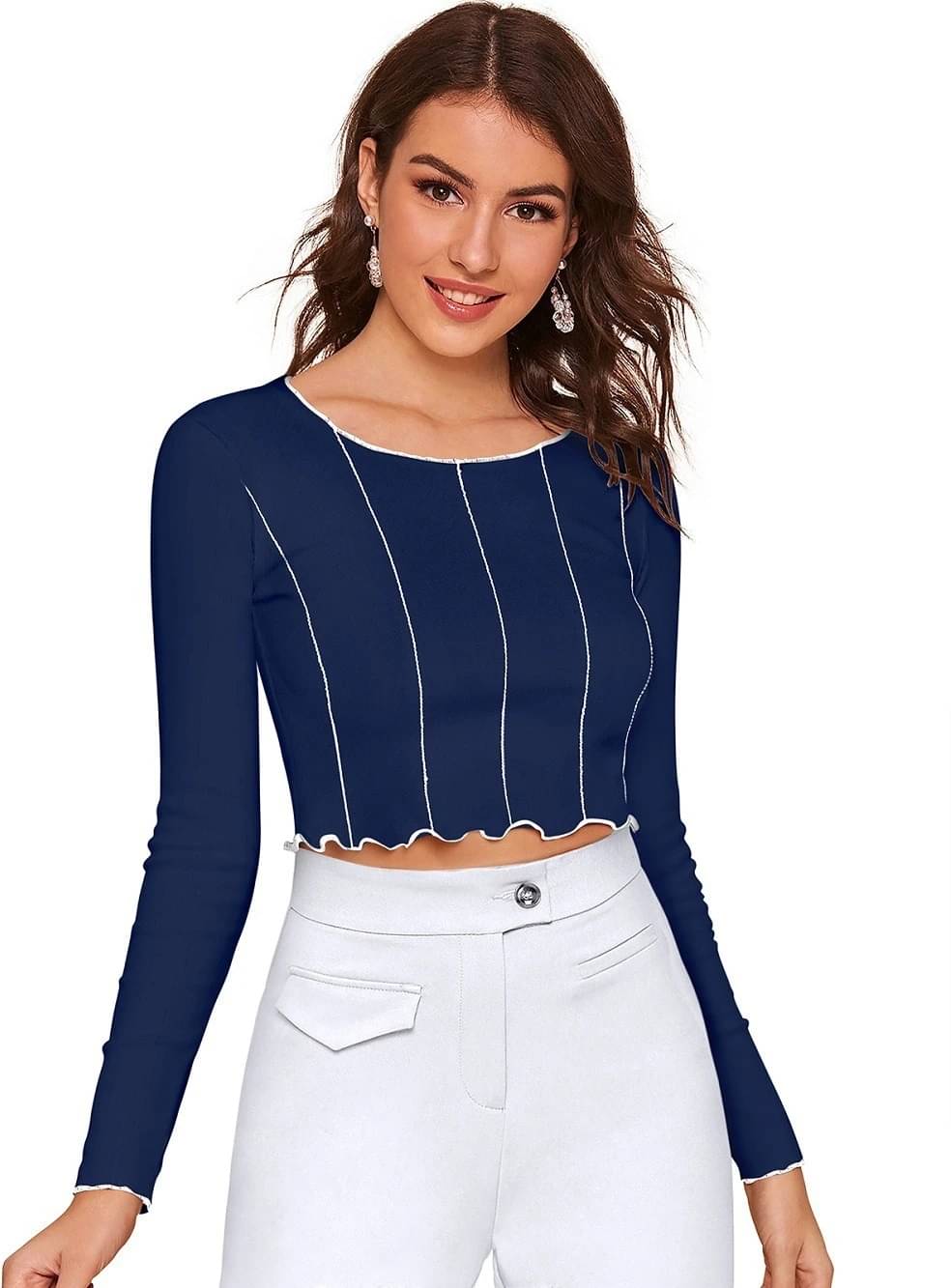Lovespreadin Women's Lycra Crop Top ( Navy Blue ) Lovespreadin Women's Lycra Crop Top ( Navy Blue )