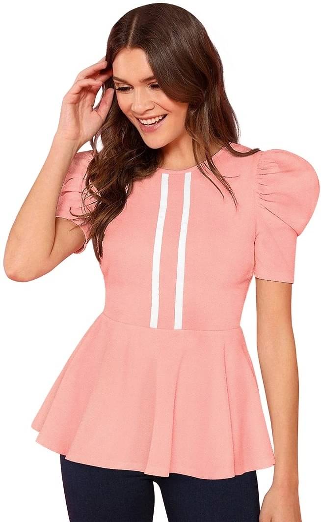     			Lovespreadin Women's Lycra Peplum Top ( Pink )