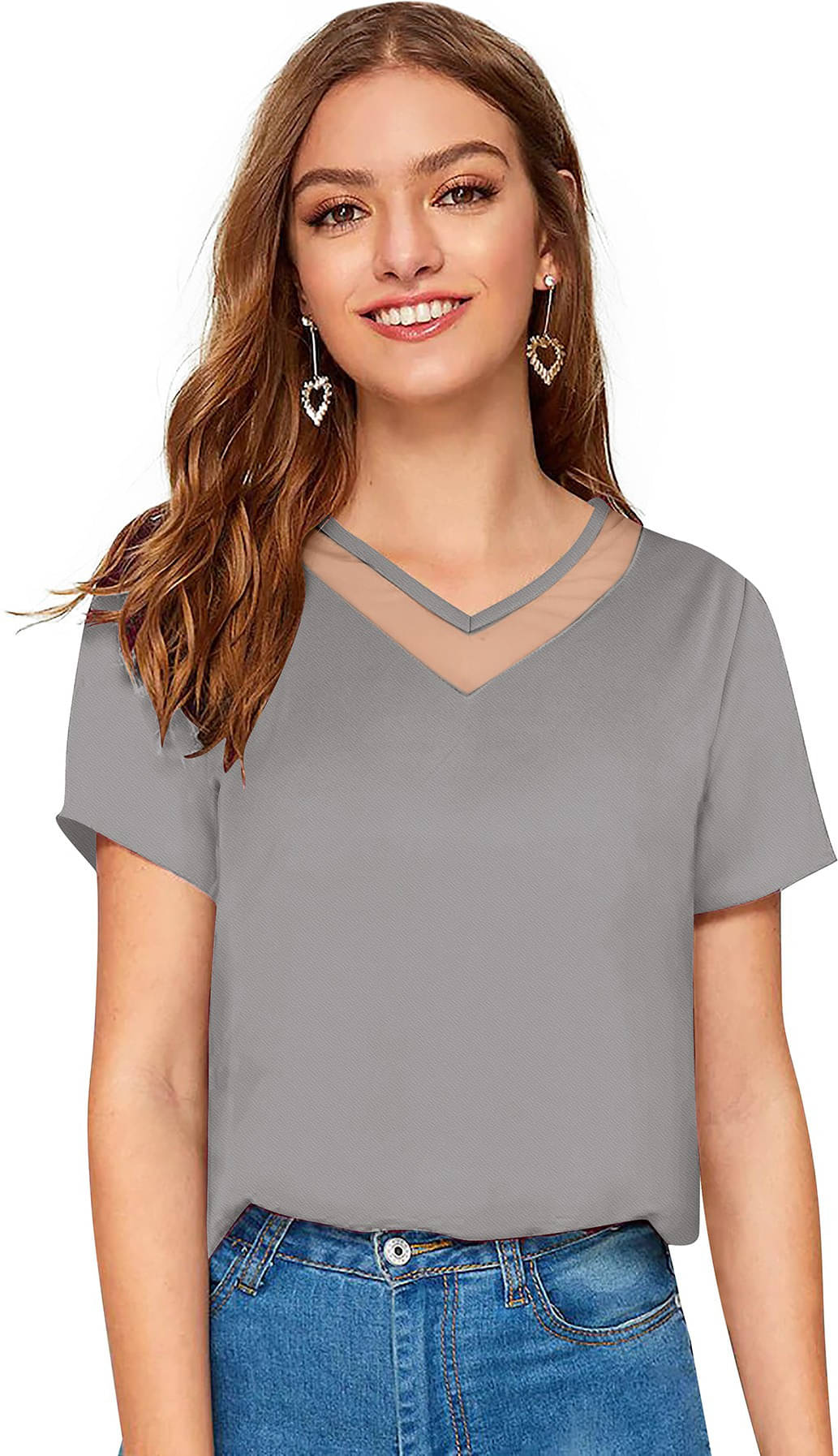 Lovespreadin Women's Viscose Rayon Regular Top ( Grey )     			Lovespreadin Women's Viscose Rayon Regular Top ( Grey )