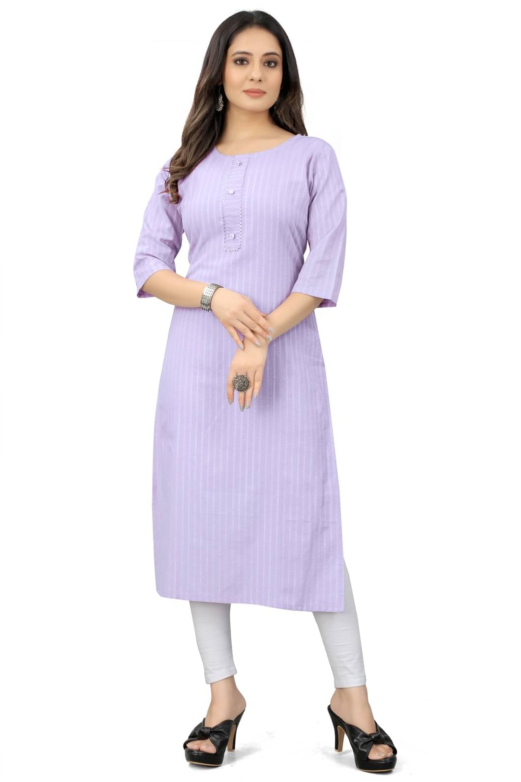 MEHUL TEXTILE / MVC GROUP OF COMPANY Women Cotton Solid Straight Kurti ( Purple ) MEHUL TEXTILE / MVC GROUP OF COMPANY Women Cotton Solid Straight Kurti ( Purple )