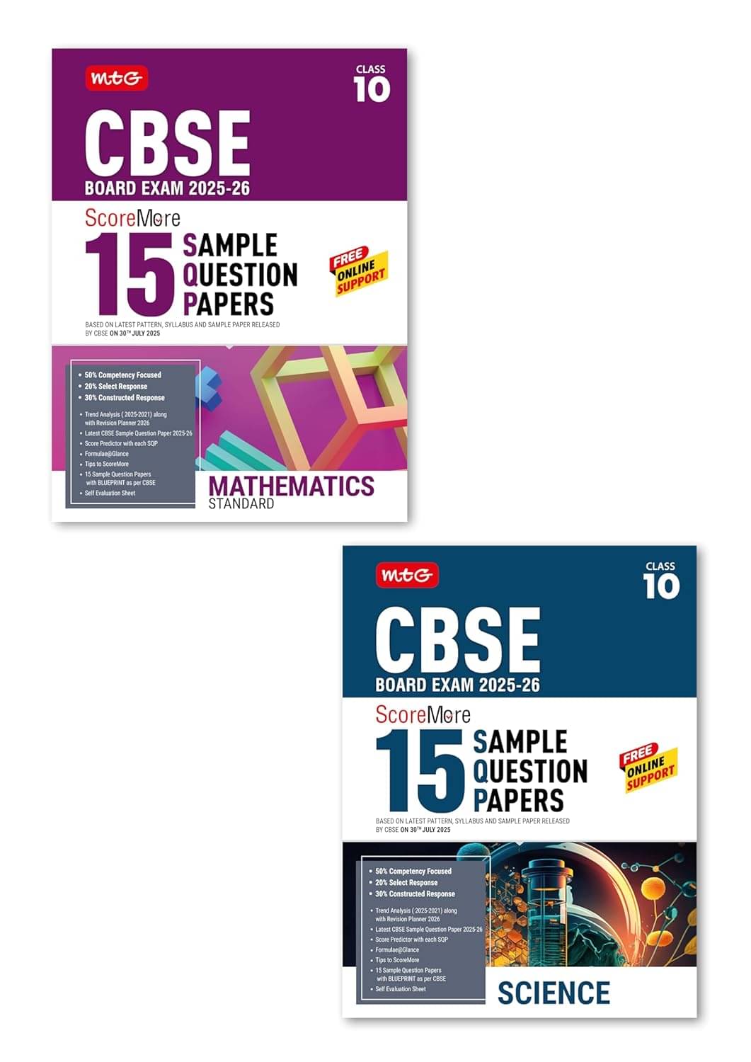 MTG CBSE Class 10 ScoreMore 15 Sample Papers Science & Mathematics Standard Books For 2025-2026 Board Exam (Set of 2) | Chapter-wise Competency-Based MTG CBSE Class 10 ScoreMore 15 Sample Papers Science & Mathematics Standard Books For 2025-2026 Board Exam (Set of 2) | Chapter-wise Competency-Based