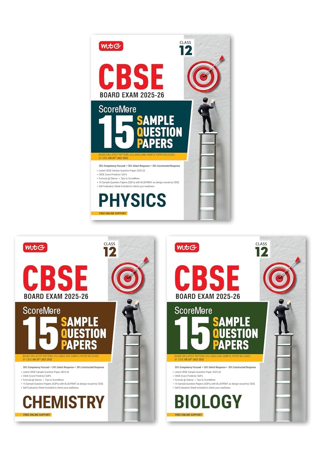 MTG CBSE Class 12 ScoreMore 15 Sample Papers Physics, Chemistry & Biology Books For 2025-2026 Board Exam (Set of 3) | Chapter-wise Competency-Based Qu MTG CBSE Class 12 ScoreMore 15 Sample Papers Physics, Chemistry & Biology Books For 2025-2026 Board Exam (Set of 3) | Chapter-wise Competency-Based Qu