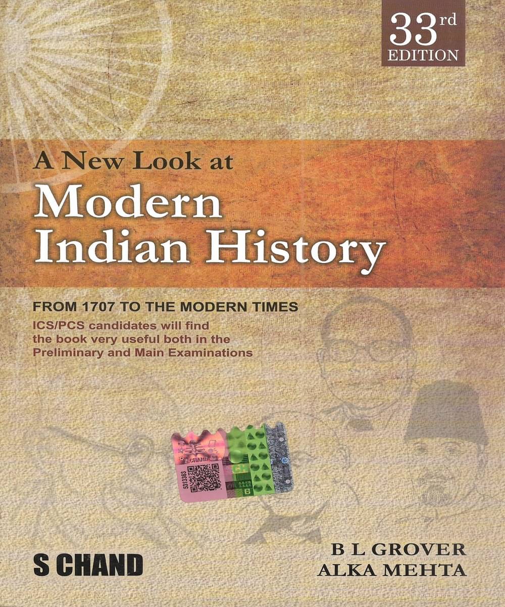     			Modern Indian History (2025 Edition) For ICS PCS SSC Railway Etc In English