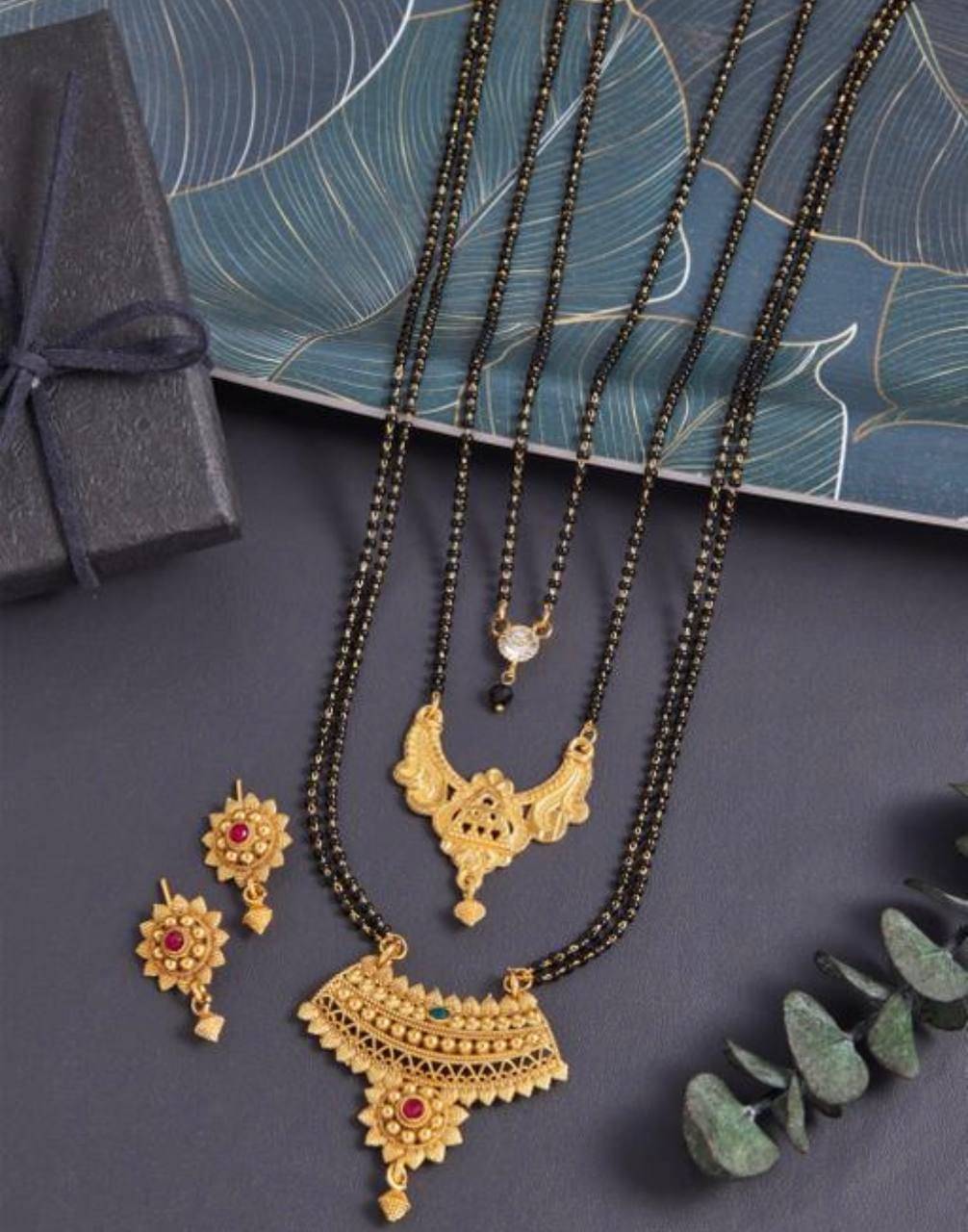    			OCHORI Golden Mangalsutra Set ( Pack of 3 )