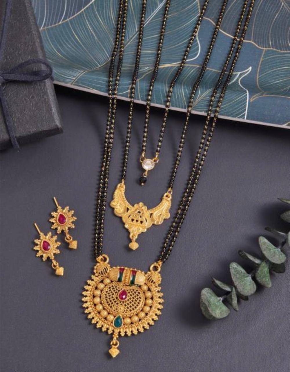     			OCHORI Golden Mangalsutra Set ( Pack of 3 )