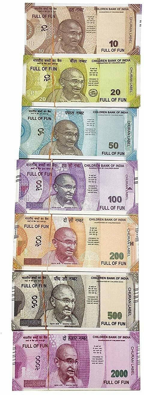     			( Pack of-5*7=35 Note ) Dummy Currency notes for kids