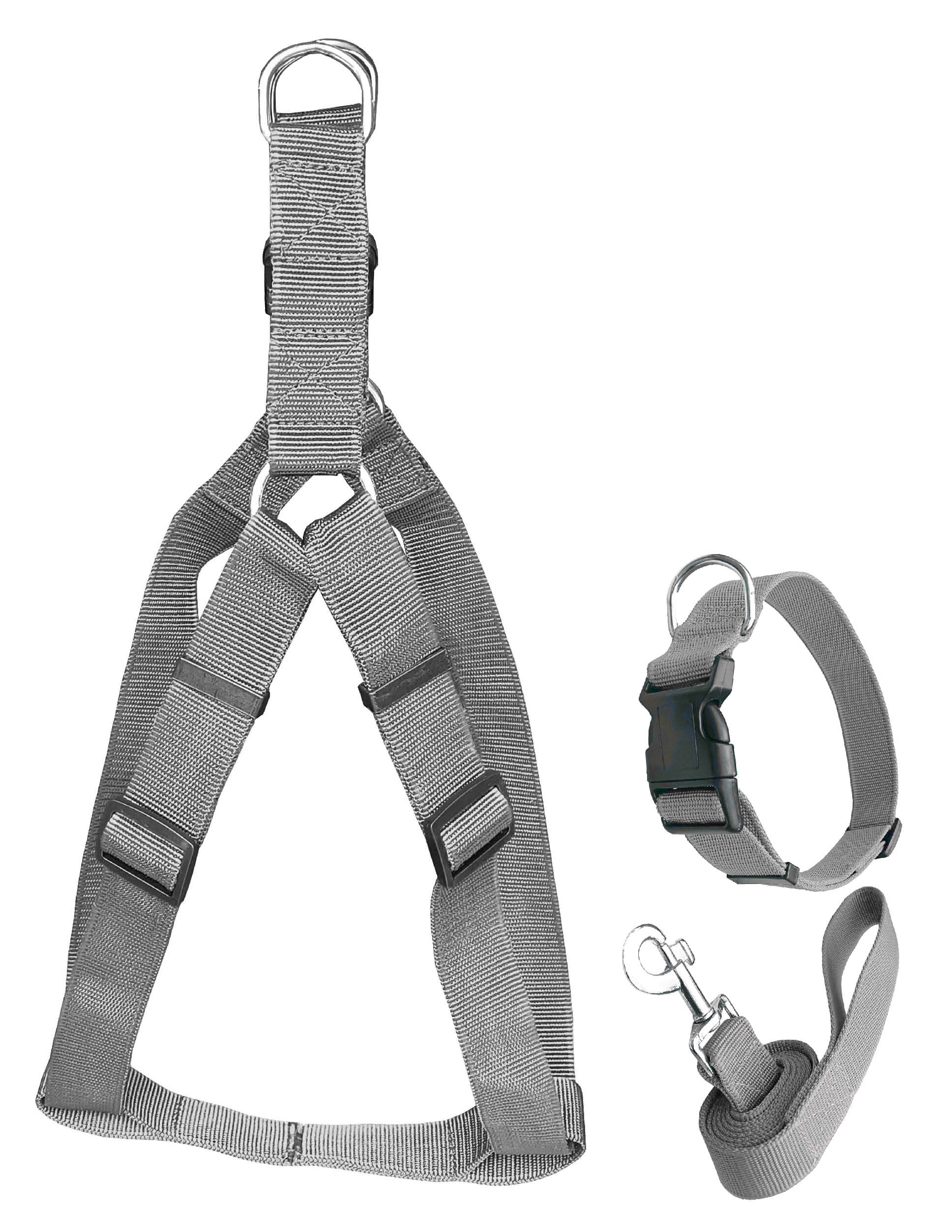 Petshop7 Light Grey Combo (Collar Harness and Leash) ( Medium ) Petshop7 Light Grey Combo (Collar Harness and Leash) ( Medium )