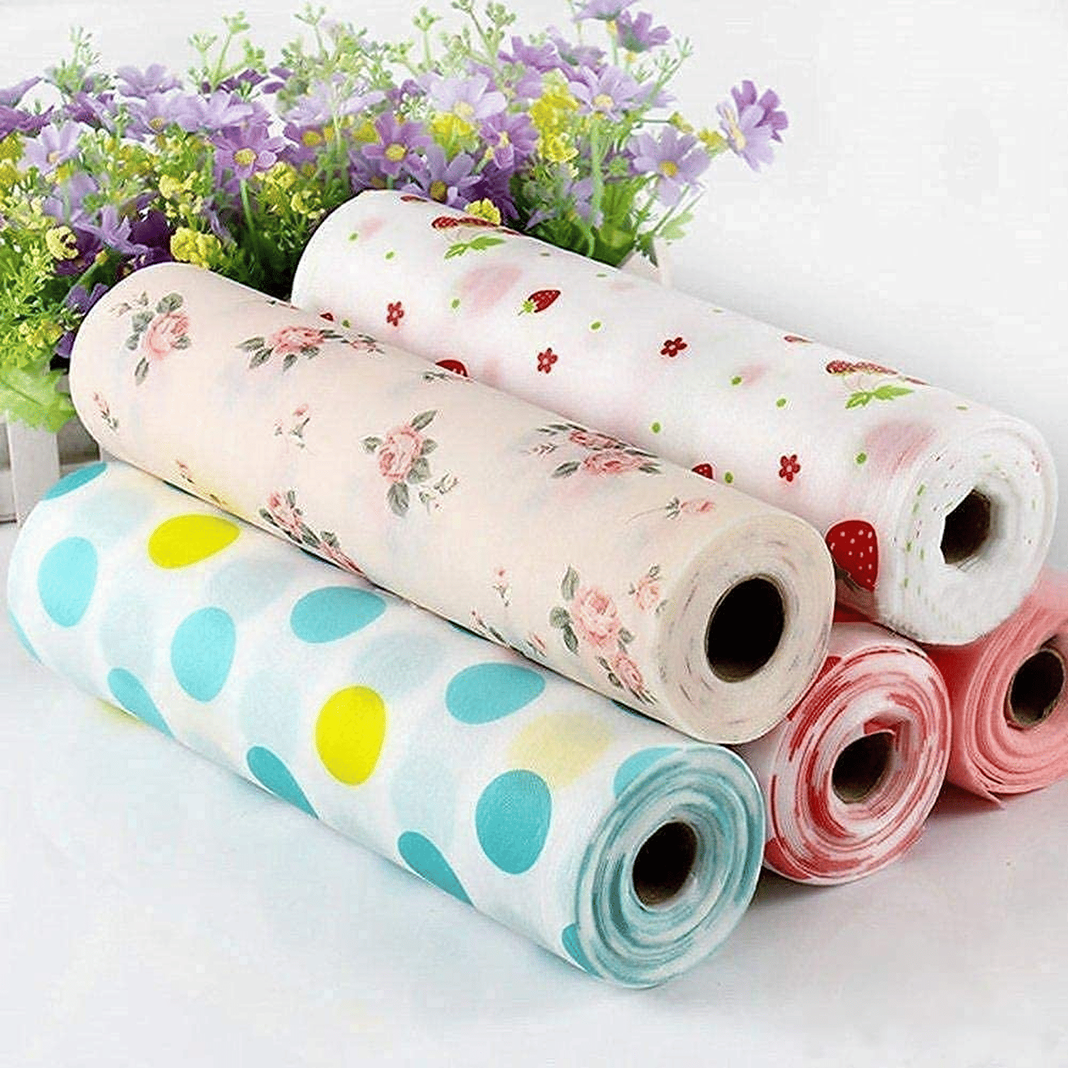 Printing Polka DOT Antibacterial Cabinet Plastic Foam Household Wardrobe Moisture Drawer Pad Waterproof Non-Slip Paper Kitchen Cupboard Liners Roll Mat (30 * 300Cm),Multicolour, 1 Pcs Random
