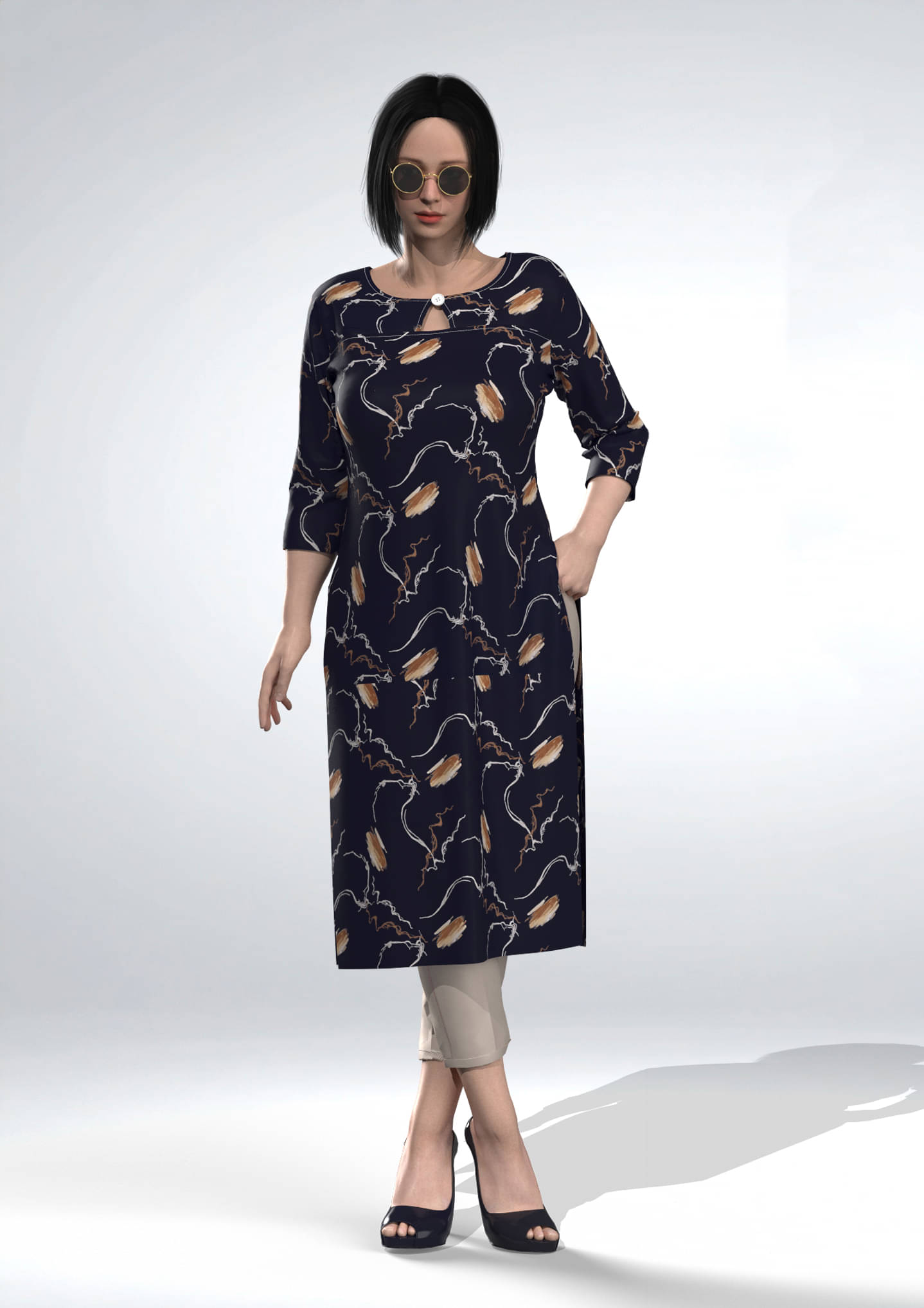 RUIVASTRA Women Viscose Rayon Printed Straight Kurti ( Blue ) RUIVASTRA Women Viscose Rayon Printed Straight Kurti ( Blue )