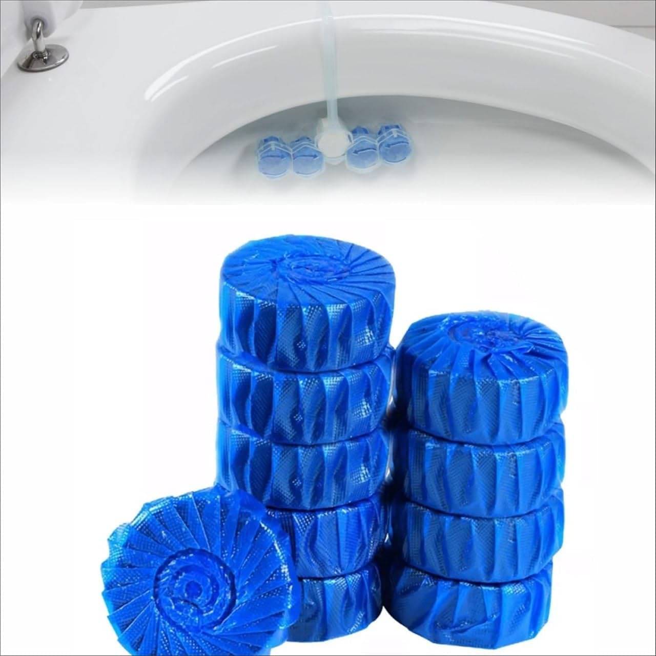     			SARVASHVA TRENDS (Pack 1 - 10pc) toilet cleaners tablets, toilet cleaners, toilet flush cleaner, toilet drainage cleaner, Toilet Cleaner Tablets – Blue Flush, Long-Lasting Freshness, Stain & Germ Removal, Deodorizing WC Cleaner Blocks