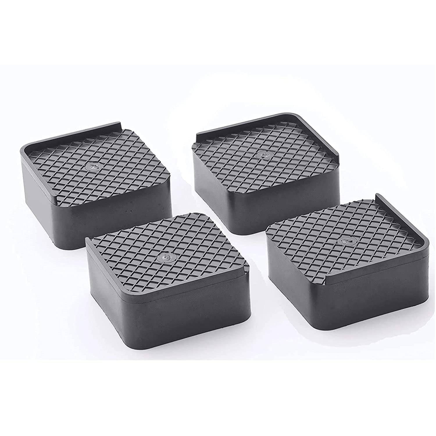     			SPIX Black Plastic Refigerator Stands ( Pack of 4 )