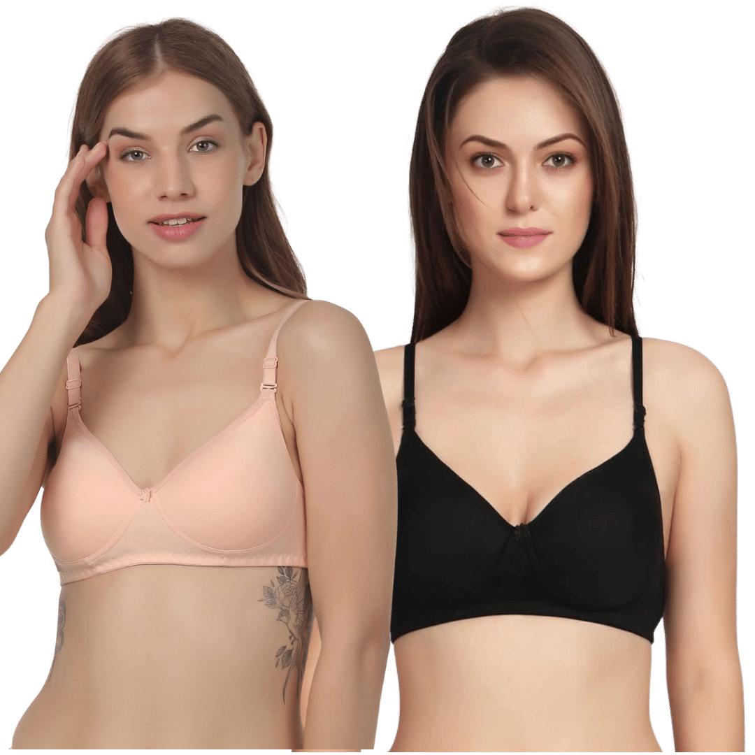     			Thread Sutra Pack of 2 Cotton Lightly Padded T-Shirt Bra For Women ( Multicolor8 )