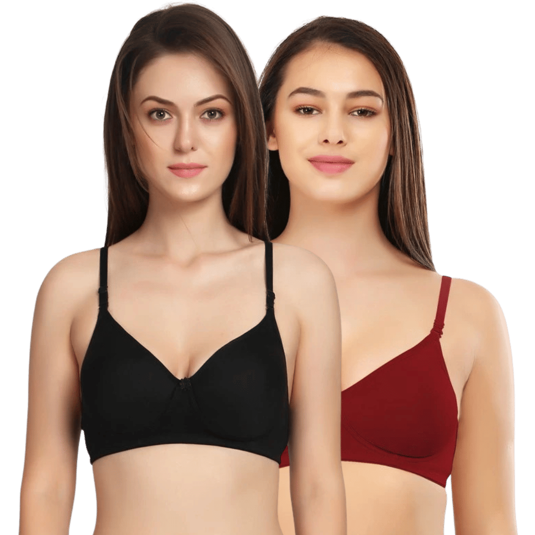 Thread Sutra Pack of 2 Cotton Lightly Padded T-Shirt Bra For Women ( Multicolor9 ) Thread Sutra Pack of 2 Cotton Lightly Padded T-Shirt Bra For Women ( Multicolor9 )