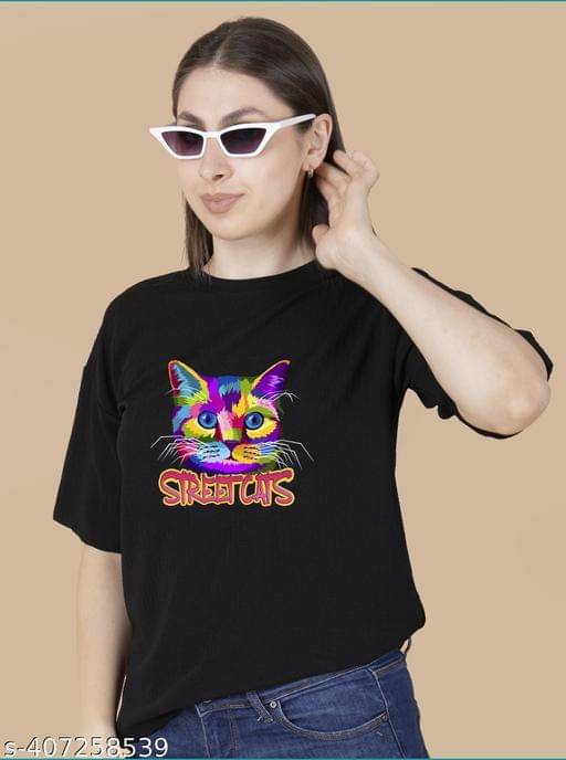     			Wexam Style Women's Cotton Blend Regular Top ( Black )