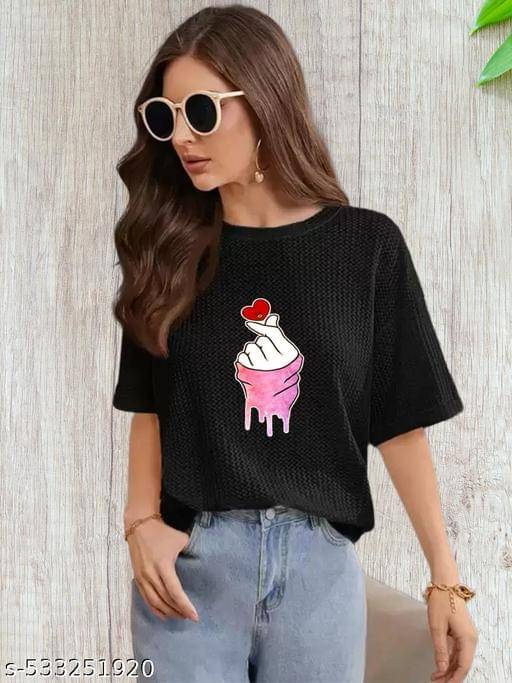 Wexam Style Women's Cotton Blend Regular Top ( Black ) Wexam Style Women's Cotton Blend Regular Top ( Black )