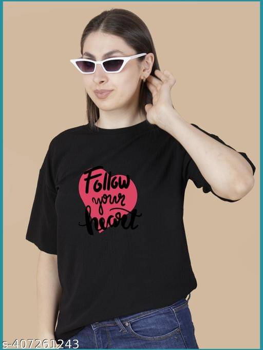     			Wexam Style Women's Cotton Blend Regular Top ( Black )