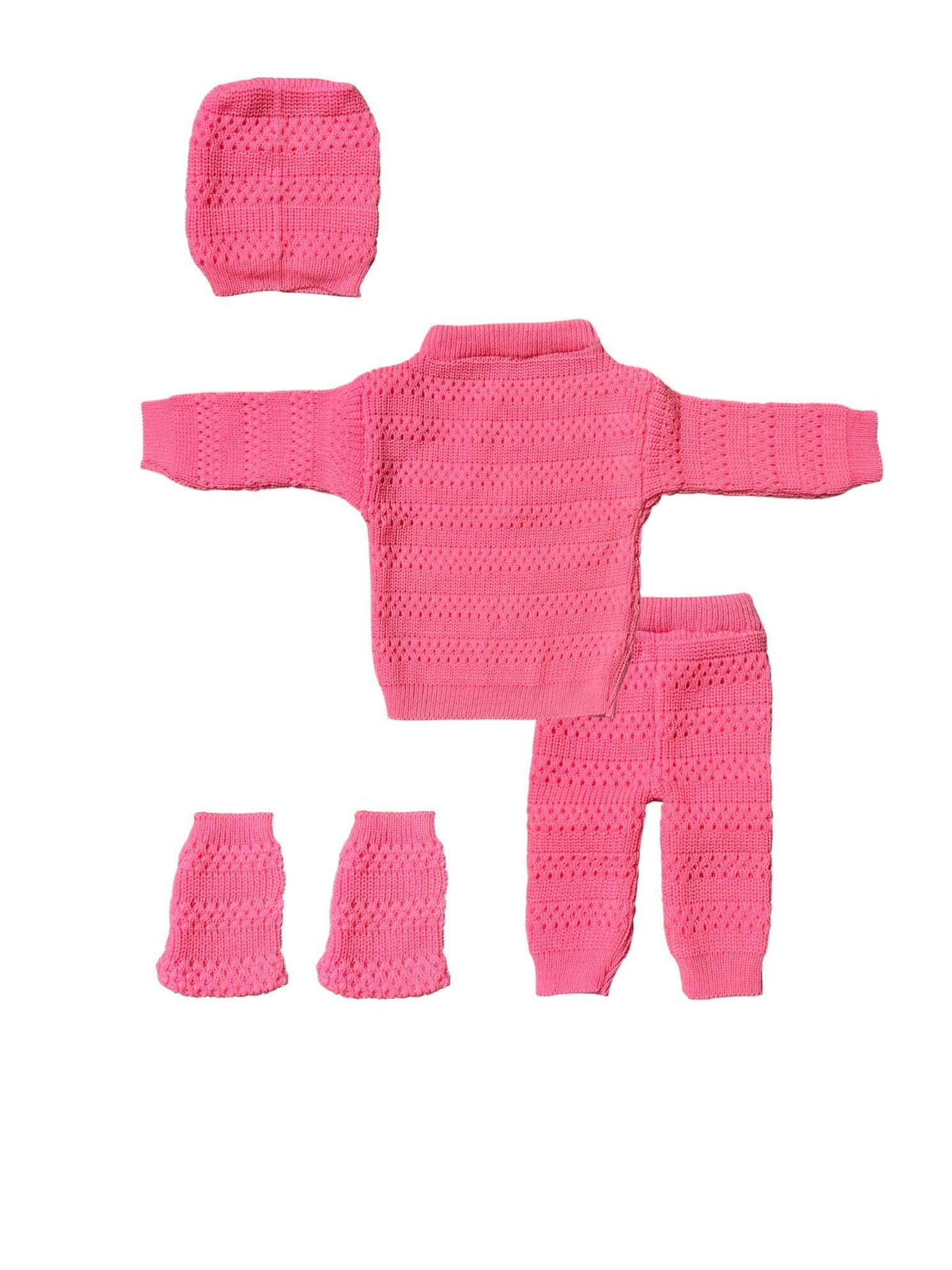     			Wocrevar Pack of 1 Unisex for Baby Woollen Sweater ( Pink )