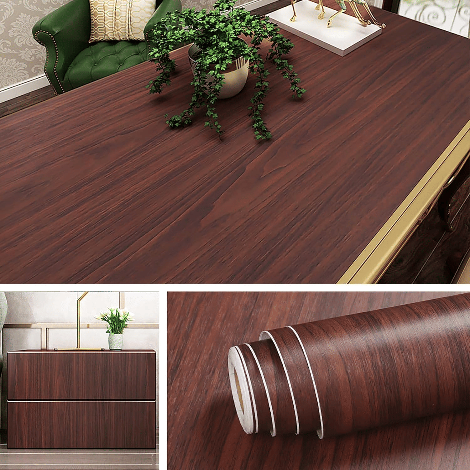     			Wood Grain Peel and Stick Wallpaper – Self Adhesive Contact Paper for Walls, Countertops, Drawers, and Cabinets Durable & Waterproof Decorative Vinyl Wallpaper (45 x 200 cm, Pack of 1)