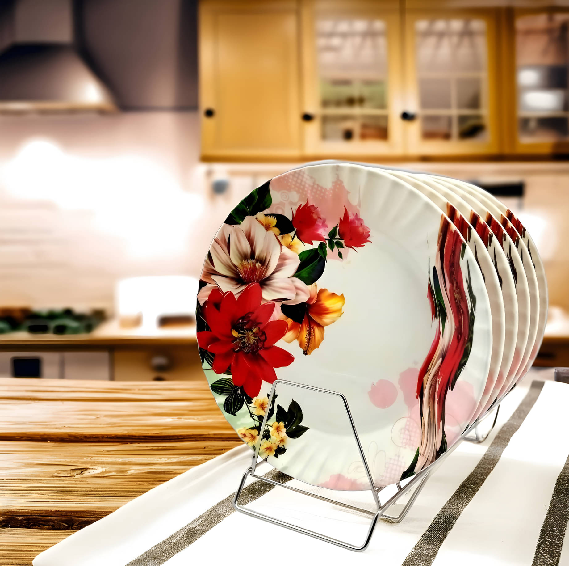 kitchrox 6 Pcs Melamine Multi Color Full Plate kitchrox 6 Pcs Melamine Multi Color Full Plate