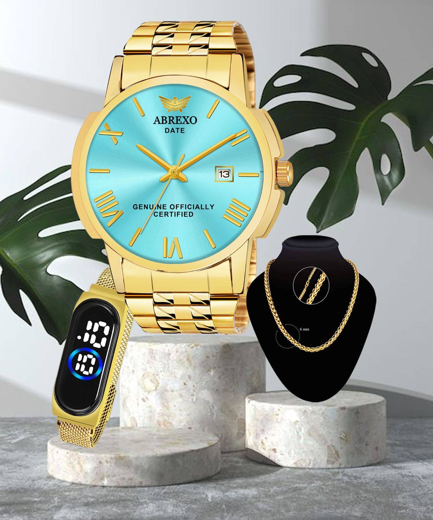     			Abrexo Gold Stainless Steel Analog Men's Watch