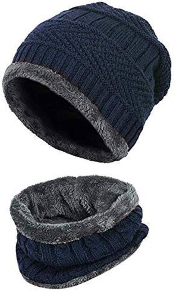     			Alamos Blue Woollen Women's Cap ( Pack of 2 )