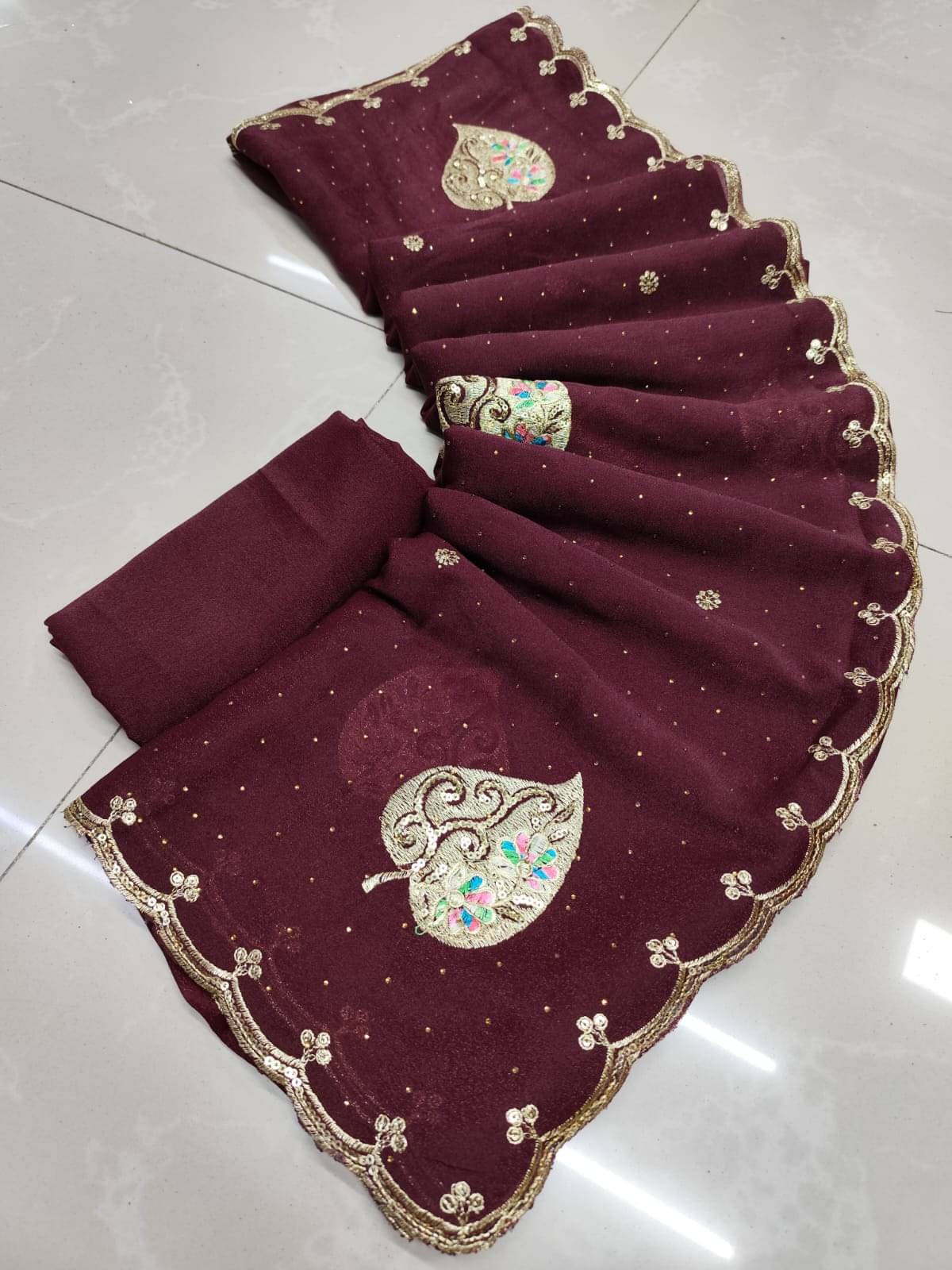 Avenue Creation Georgette Embroidered Regular Saree With Unstitched Blouse Piece ( Multicolor 2 ) Avenue Creation Georgette Embroidered Regular Saree With Unstitched Blouse Piece ( Multicolor 2 )