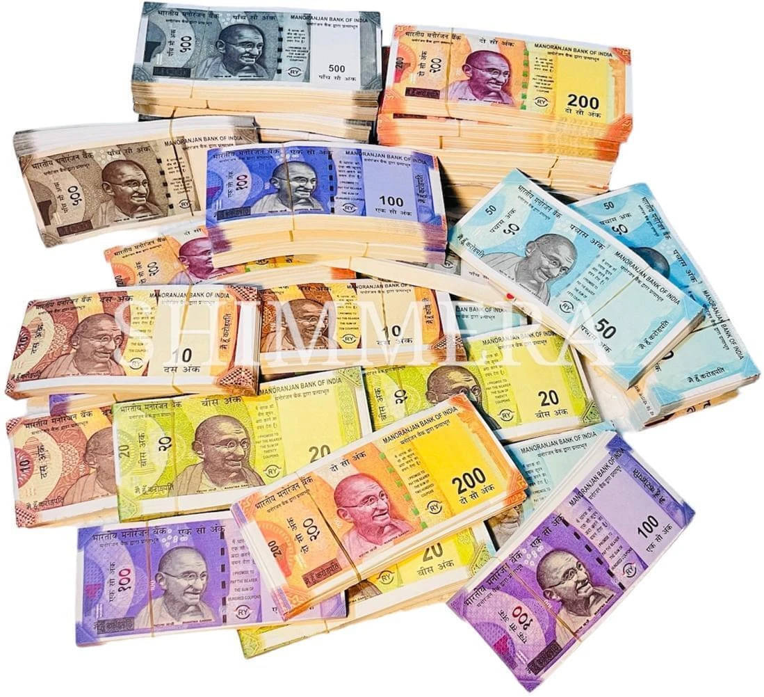     			Combo (15*6=90 Notes) (Rs.10, Rs.20, Rs.50, Rs.100, Rs.200, Rs.500, Rs.2000 Notes) Playing/Fake Indian Currency Notes For Fun Fake Currency/Prank toy  Gag Toy