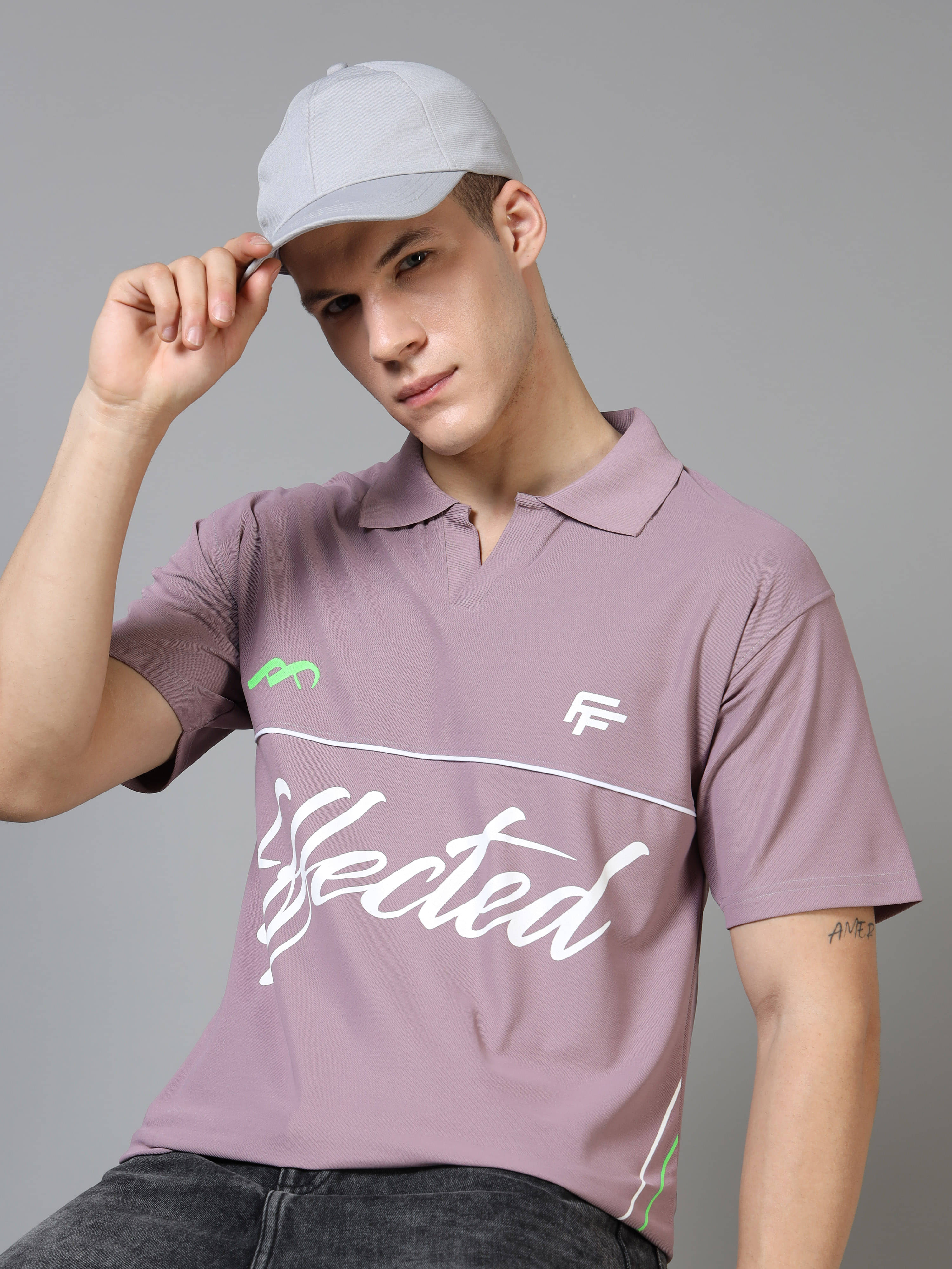 FROSEN FOX Men Polyester Relaxed Fit Printed Polo T Shirt ( Pink ) FROSEN FOX Men Polyester Relaxed Fit Printed Polo T Shirt ( Pink )