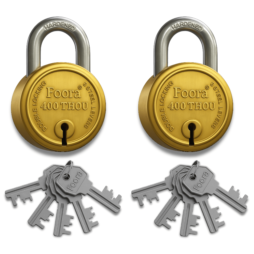     			Foora 400 Thou with 5 Keys Lock Pack of 2