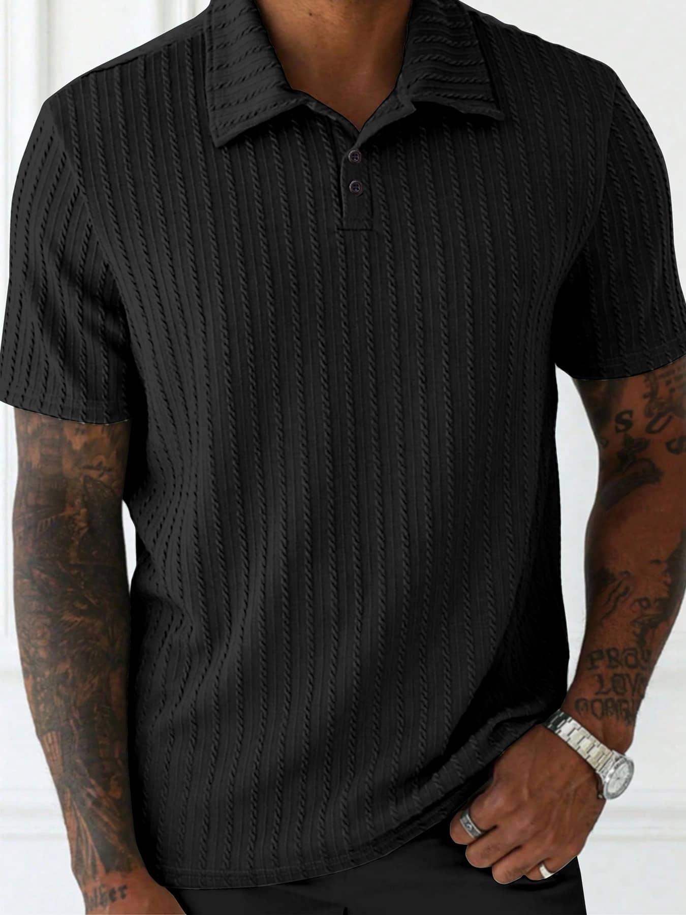 KAJARU Men Polyester Regular Fit Popcorn Textured Polo T Shirt ( Cream )