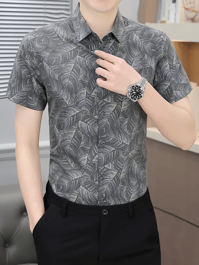 KAPDAX Cotton Flex Regular Fit Printed Half Sleeves Men's Casual Shirt - Dark Grey ( Pack of 1 ) KAPDAX Cotton Flex Regular Fit Printed Half Sleeves Men's Casual Shirt - Dark Grey ( Pack of 1 )