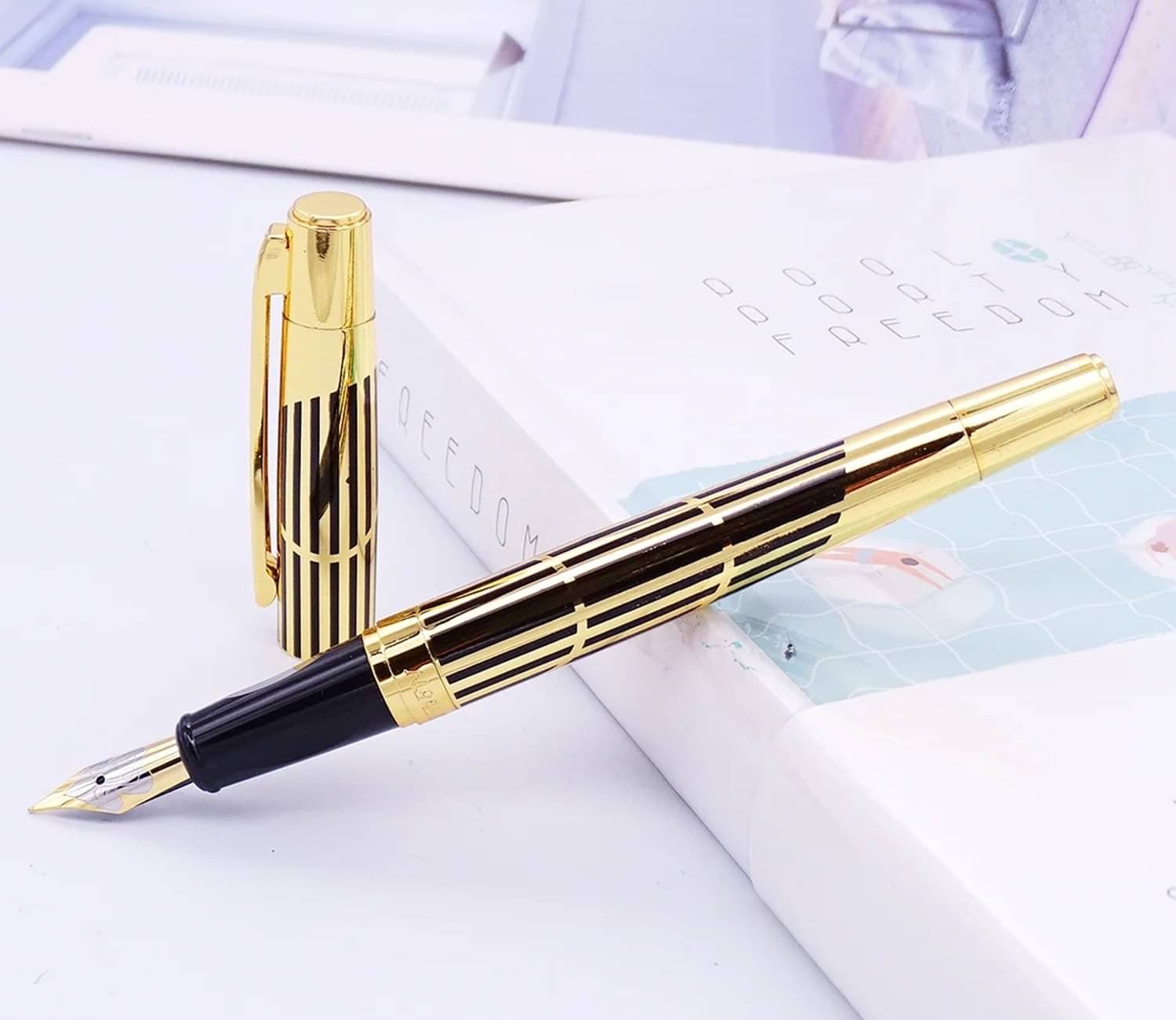     			Krink Gold Fine Line Fountain Pen ( Pack of 1 )