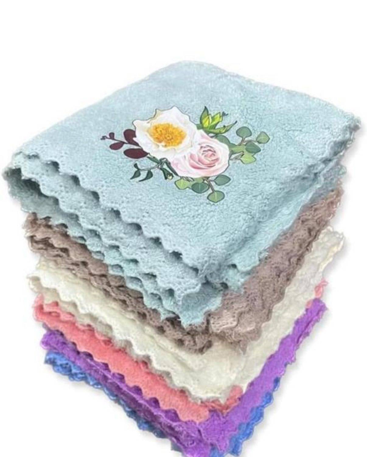 MITSURU WOMEN FLOWER PRINT MICROFIBRE HANKIES PACK OF 5 MITSURU WOMEN FLOWER PRINT MICROFIBRE HANKIES PACK OF 5