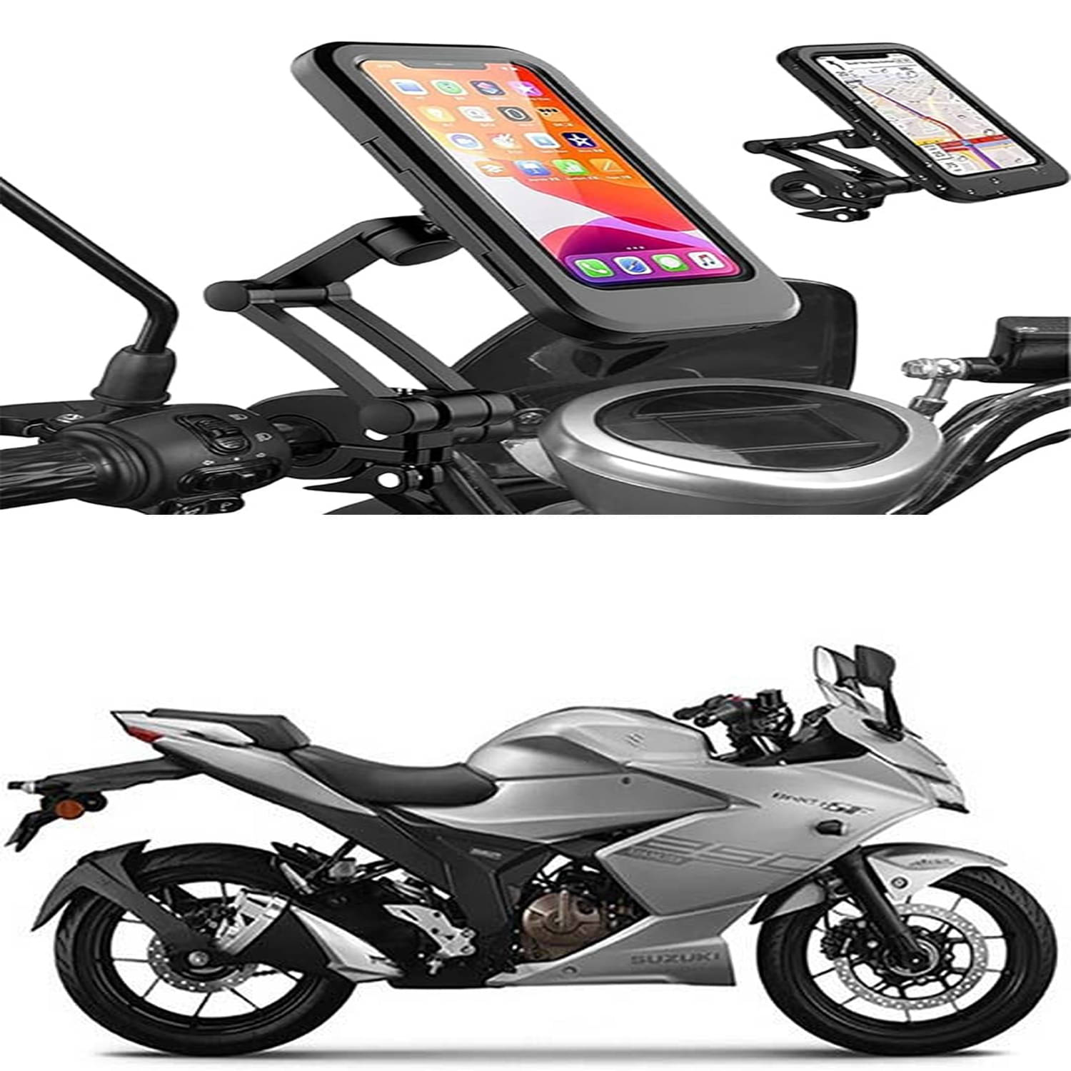     			MS Wholesellar Handlebar Mobile Holder Waterproof Easy Installation Moun...