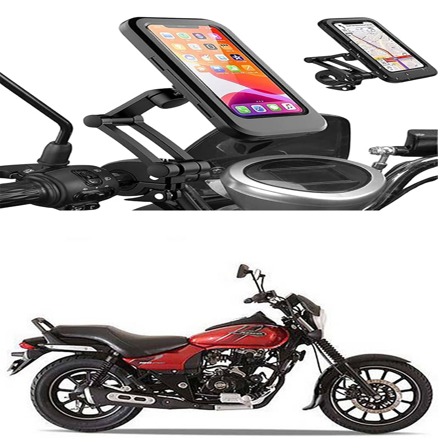 MS Wholesellar Waterproof Handlebar Phone Mount with Touchscreen Compati... MS Wholesellar Waterproof Handlebar Phone Mount with Touchscreen Compati...