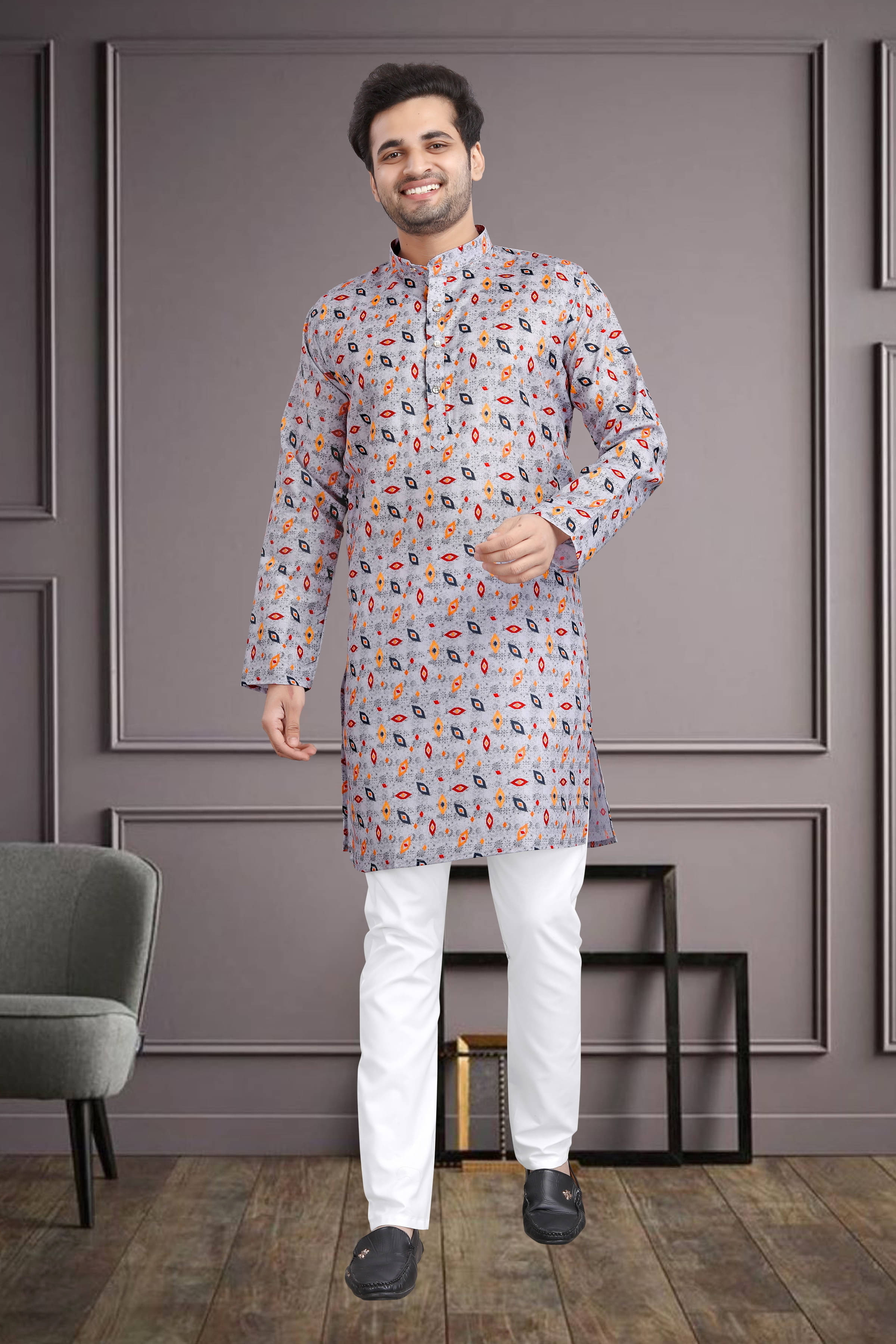 Parallel Times Grey Cotton Blend Men's Regular Kurta ( Pack of 1 ) Parallel Times Grey Cotton Blend Men's Regular Kurta ( Pack of 1 )