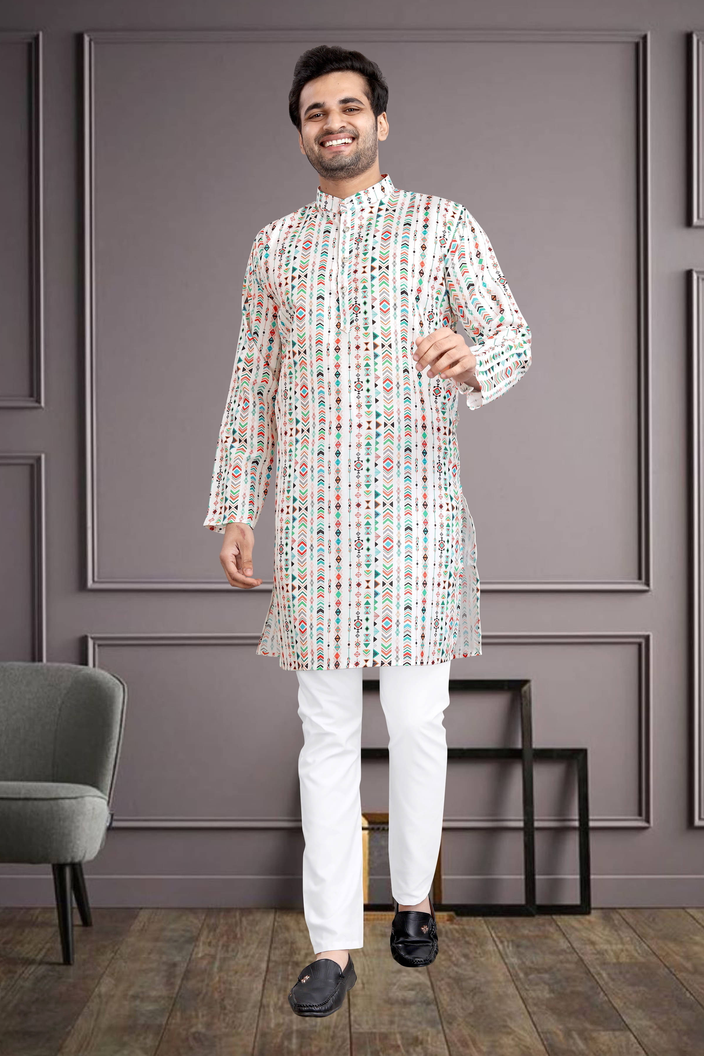 Parallel Times White Cotton Blend Men's Regular Kurta ( Pack of 1 ) Parallel Times White Cotton Blend Men's Regular Kurta ( Pack of 1 )
