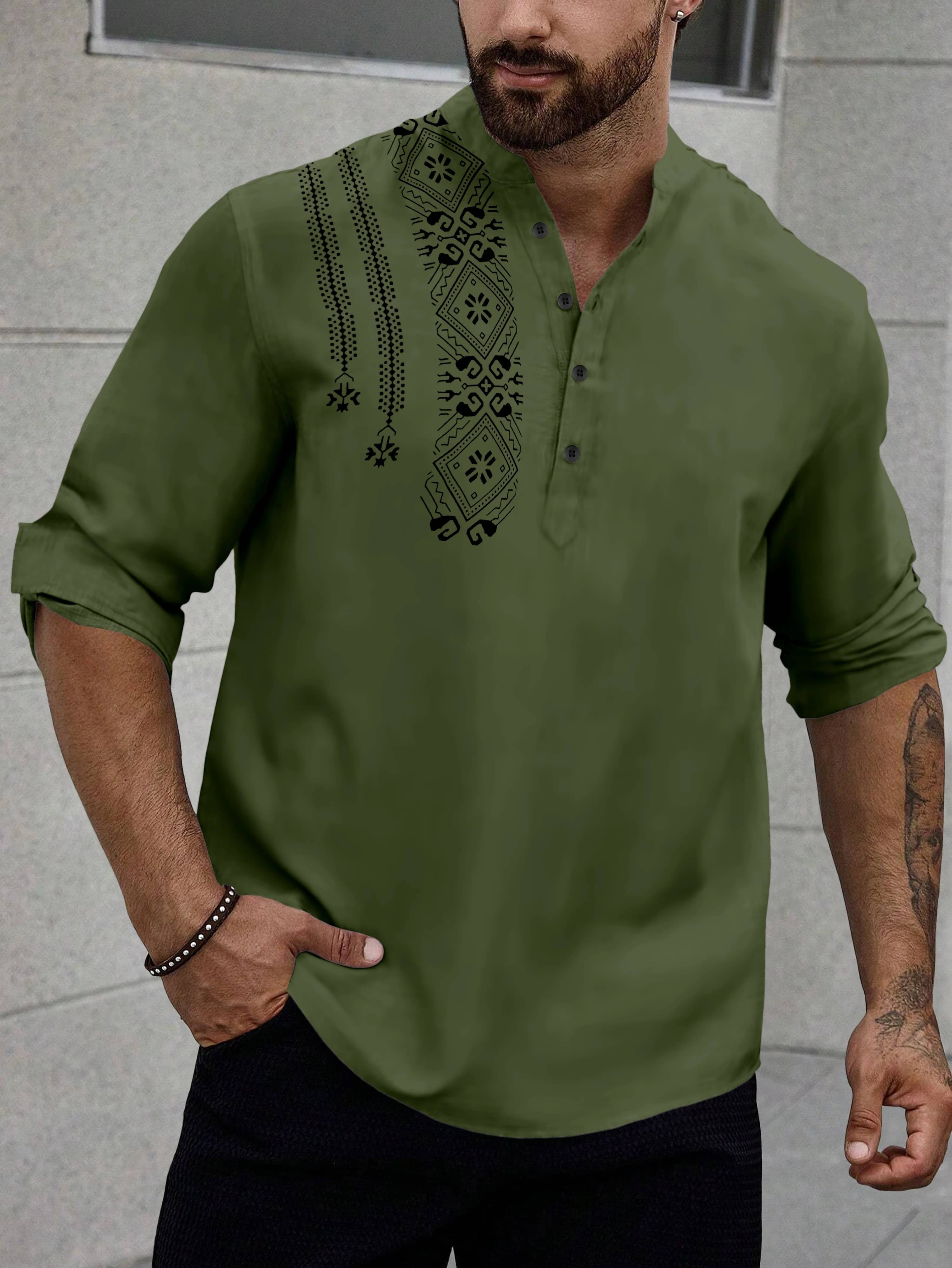     			SOPANI Green Cotton Blend Men's Regular Kurta ( Pack of 1 )