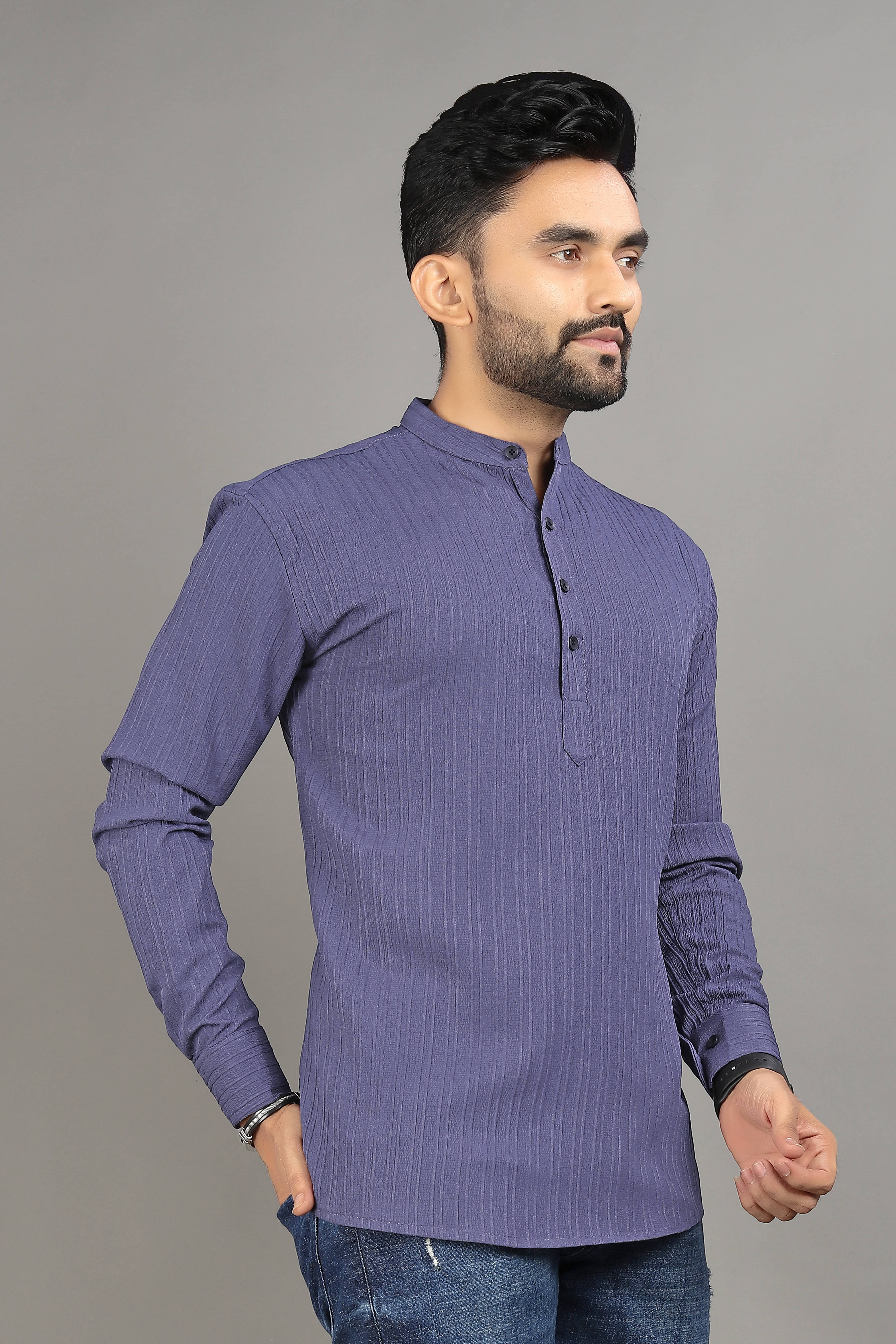 SPOQUE Blue Cotton Blend Men's Regular Kurta ( Pack of 1 )     			SPOQUE Blue Cotton Blend Men's Regular Kurta ( Pack of 1 )