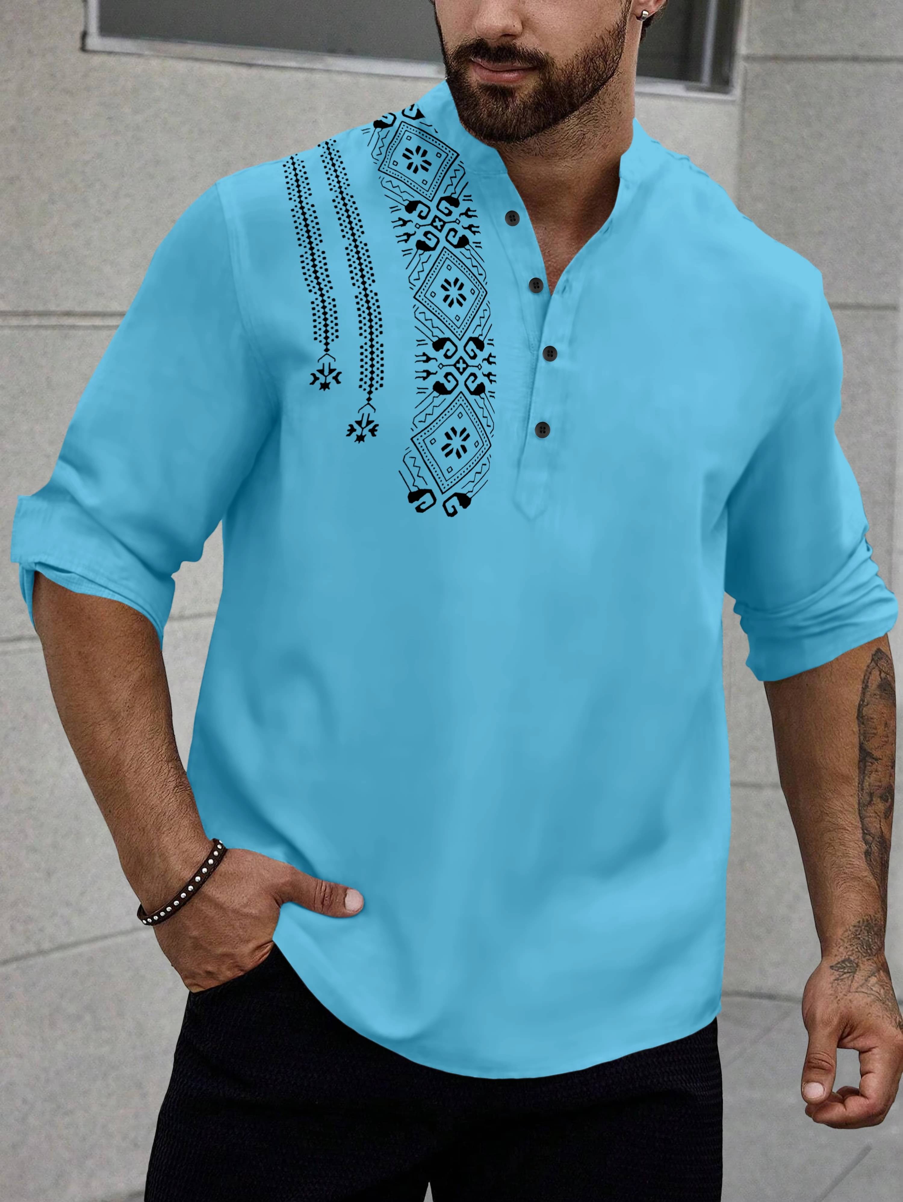 SPOQUE Light Blue Cotton Blend Men's Regular Kurta ( Pack of 1 ) SPOQUE Light Blue Cotton Blend Men's Regular Kurta ( Pack of 1 )