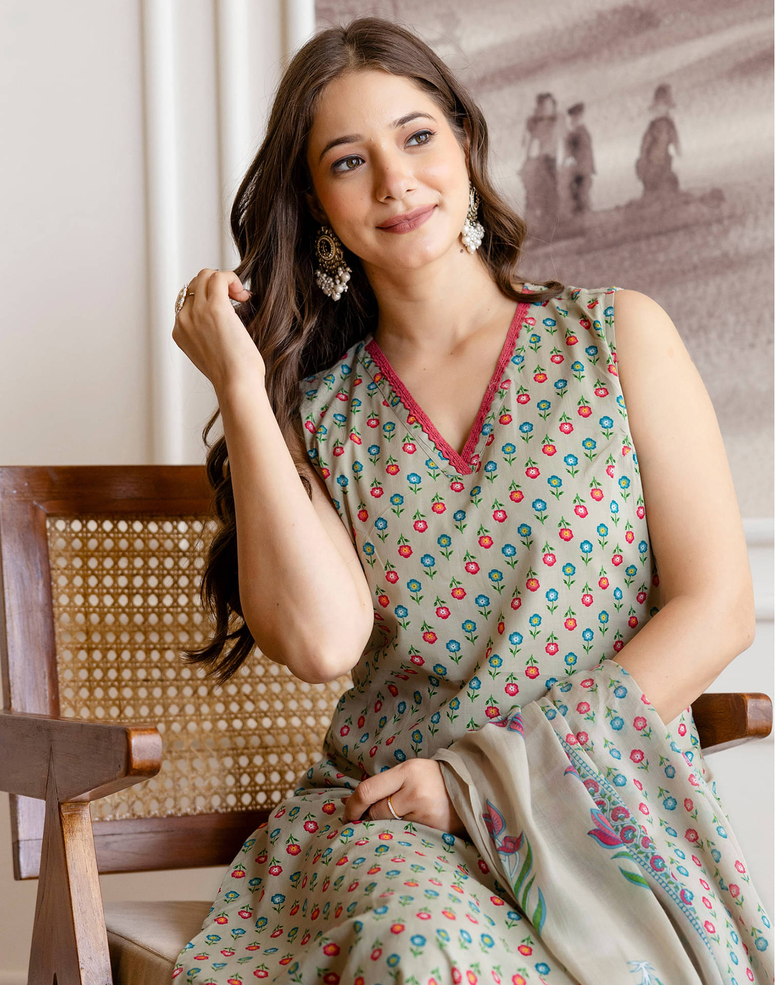 Skylee Women Cotton Blend Printed Straight Kurti With Pants ( Multicolor ) Skylee Women Cotton Blend Printed Straight Kurti With Pants ( Multicolor )