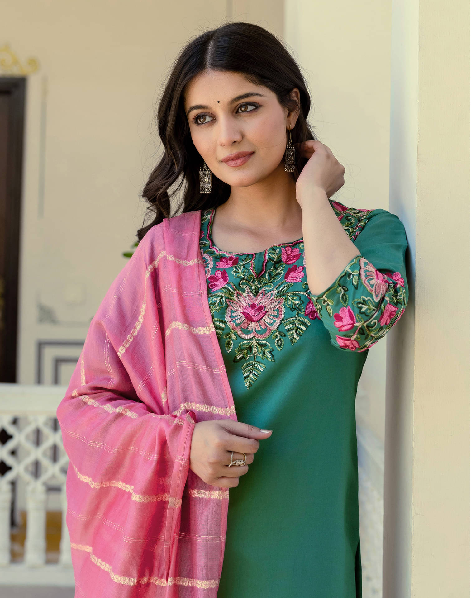 Skylee Women Silk Blend Embroidered Straight Kurti With Pants ( Multicolor ) Skylee Women Silk Blend Embroidered Straight Kurti With Pants ( Multicolor )