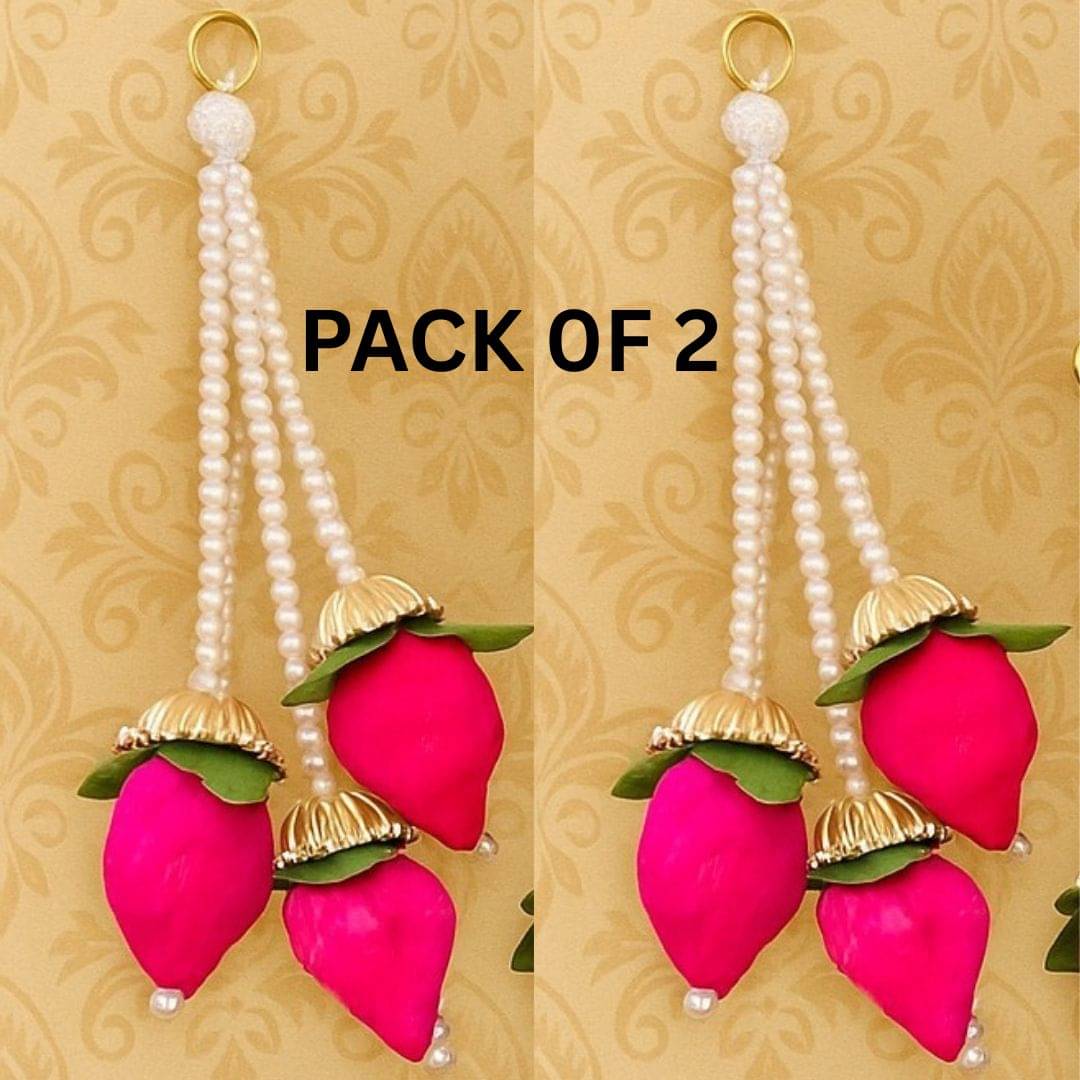     			THRIFTKART - Handmade Lotus Buds Hanging, Pack of 2 , Size 1 Ft, Pooja Room Decoration Items, Solawood Lotus Hangings for Mandir Decorations